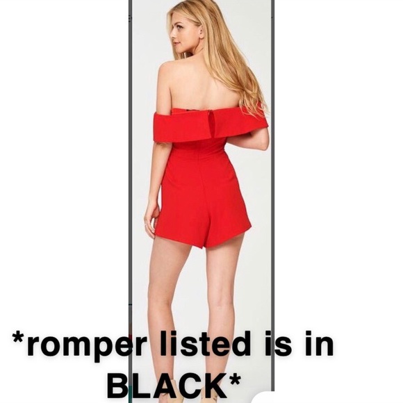 NWT Off the Shoulder Romper (BLACK) - Picture 4 of 8